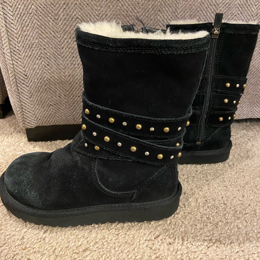 Girls UGG black suede boots size 13